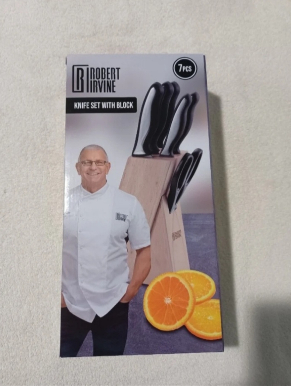 Chef Robert Irvine 7 piece knife set with wood block